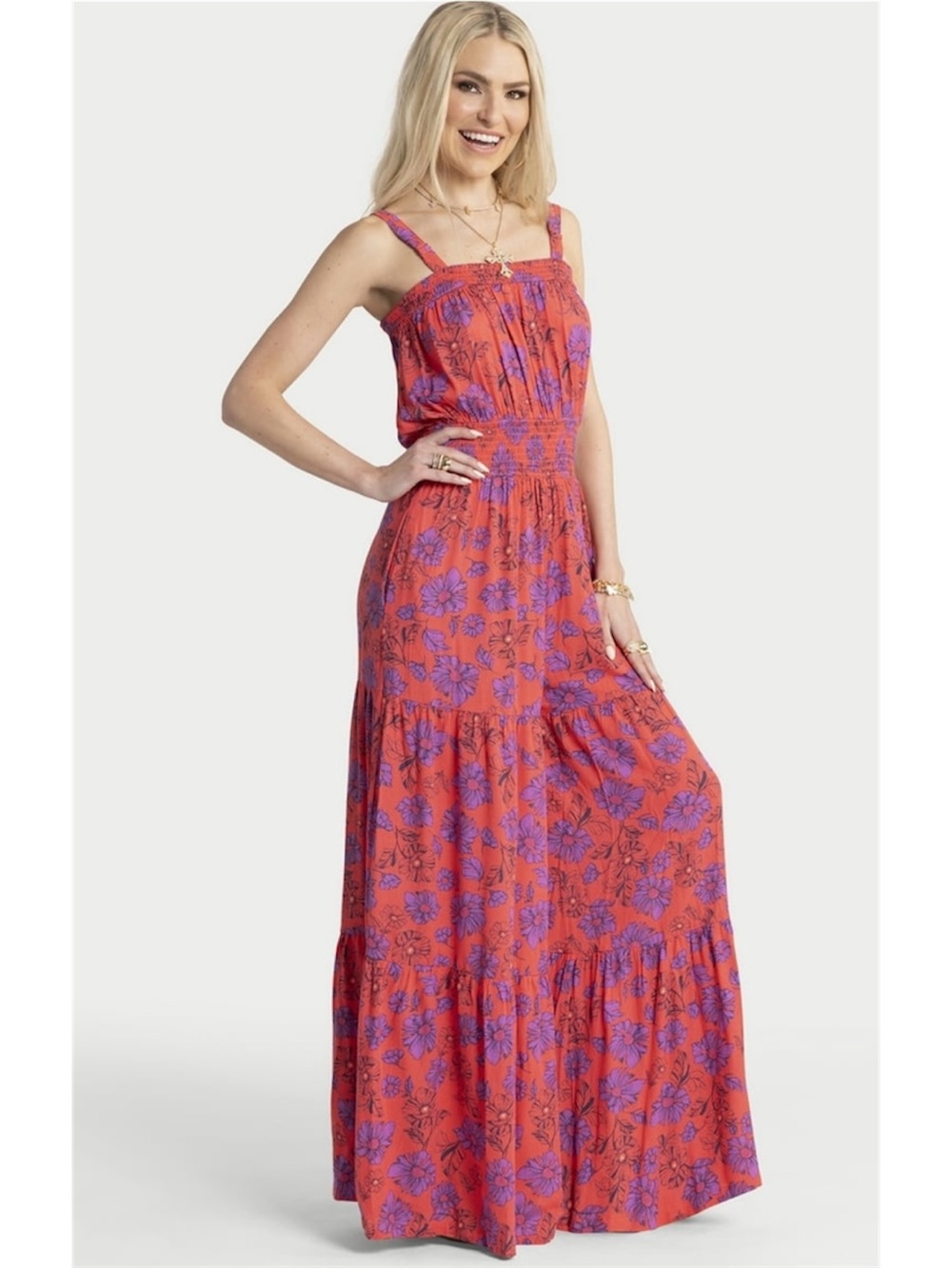 NWT Jessica Simpson Women’s Smocked Wide Leg Jumpsuit Size Small